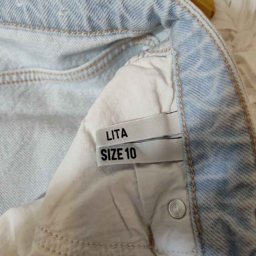 WRANGLER DISTRESSED HIGH WAISTED JEANS LITA WOMEN SIZE 10 BUTTONFLY  LIGHT WASH - Picture 13 of 17